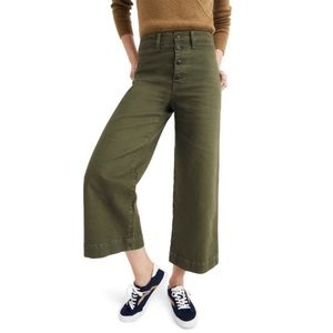 Madewell Emmett Wide-leg Cropped Pant in Green